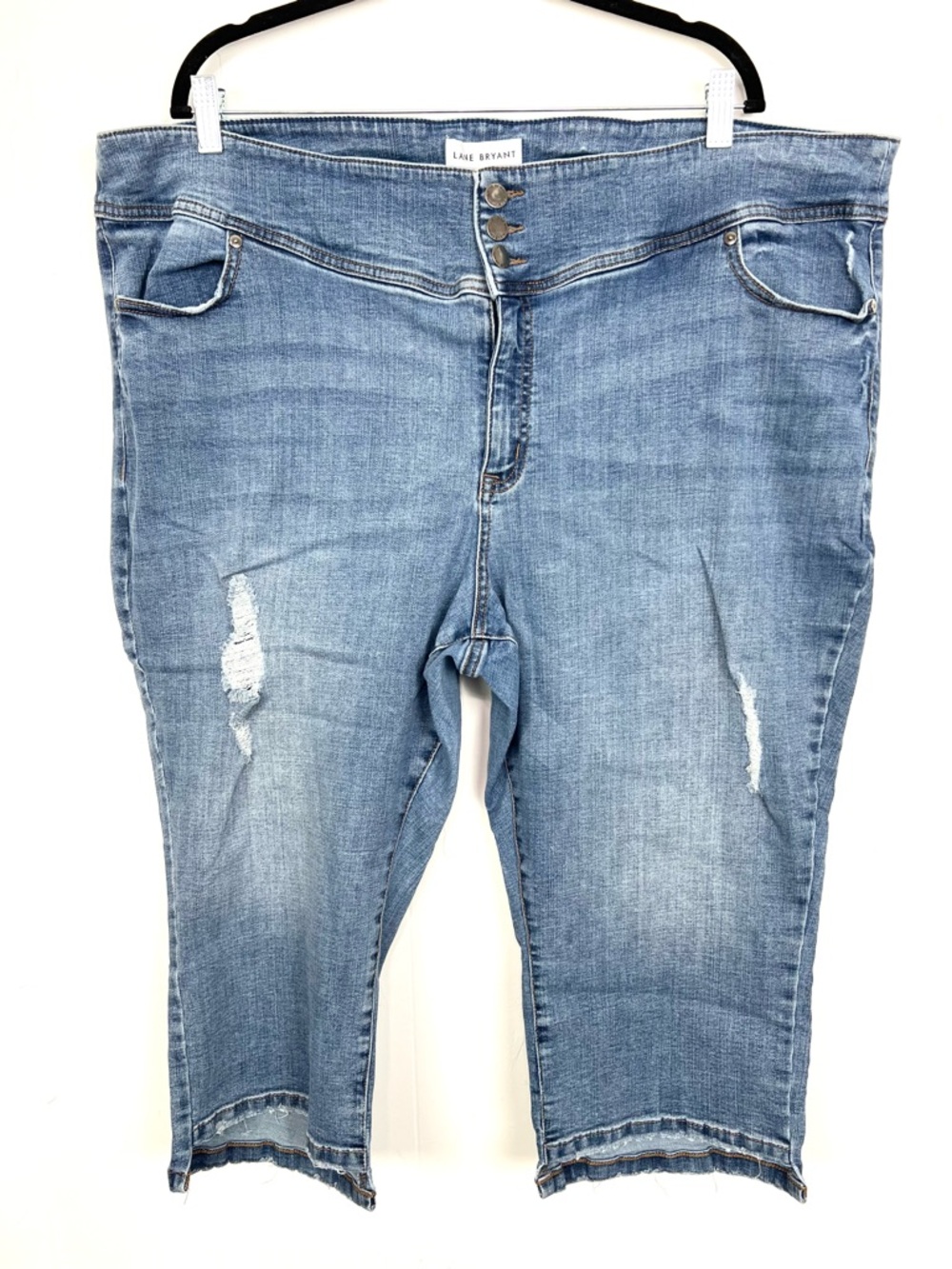 Lane Bryant High-Rise Jegging Crop Jeans Distressed Plus Size 28 4X - Picture 1 of 4